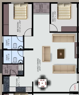 Ak SS Trinity 2 BHK Layout