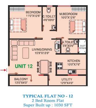 akul residency apartment 2 bhk 1030sqft 20225806175822