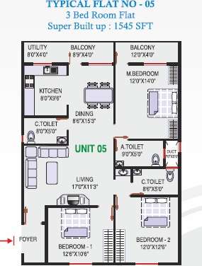 akul residency apartment 3 bhk 1545sqft 20220106180113