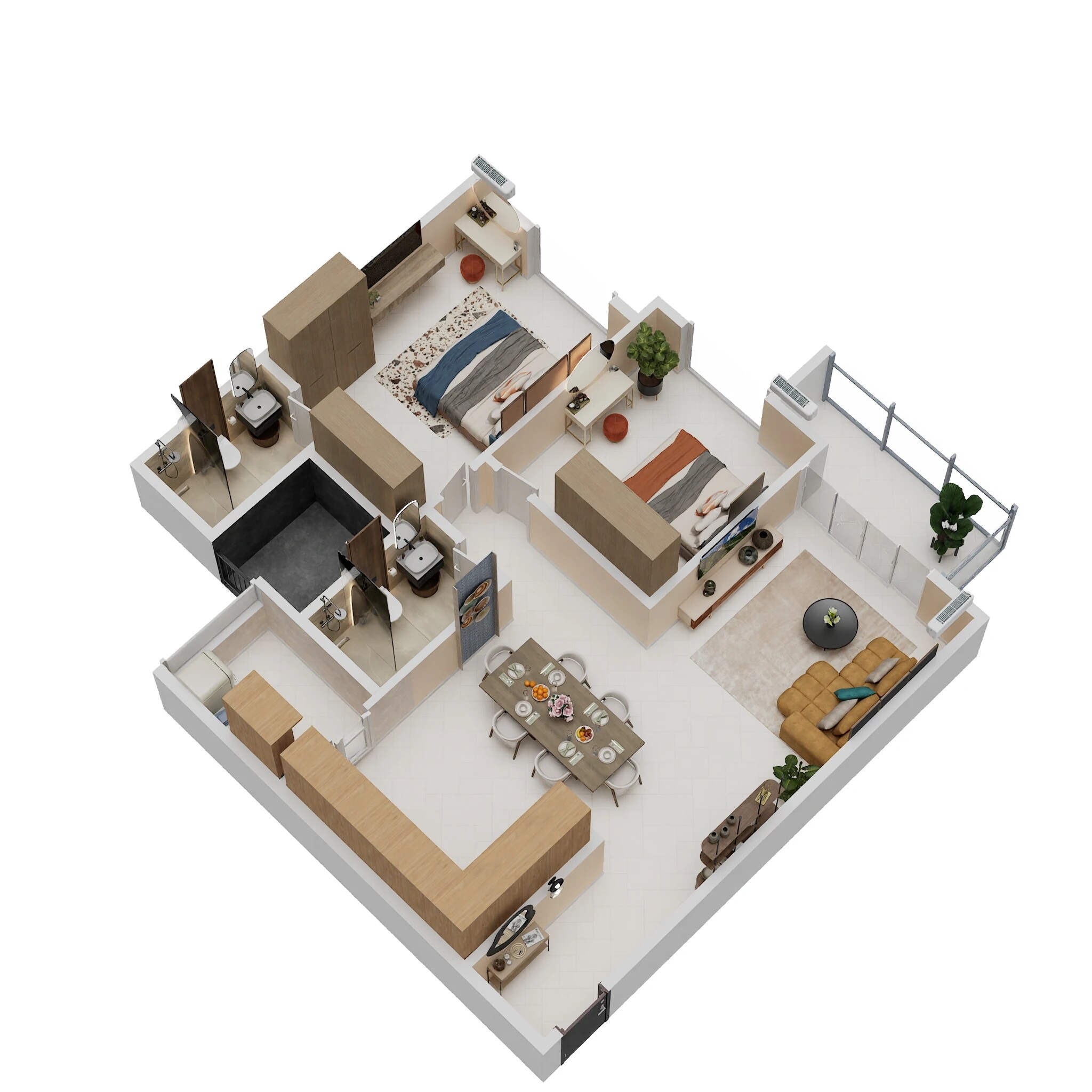 2 BHK 1418 Sq. Ft. Apartment