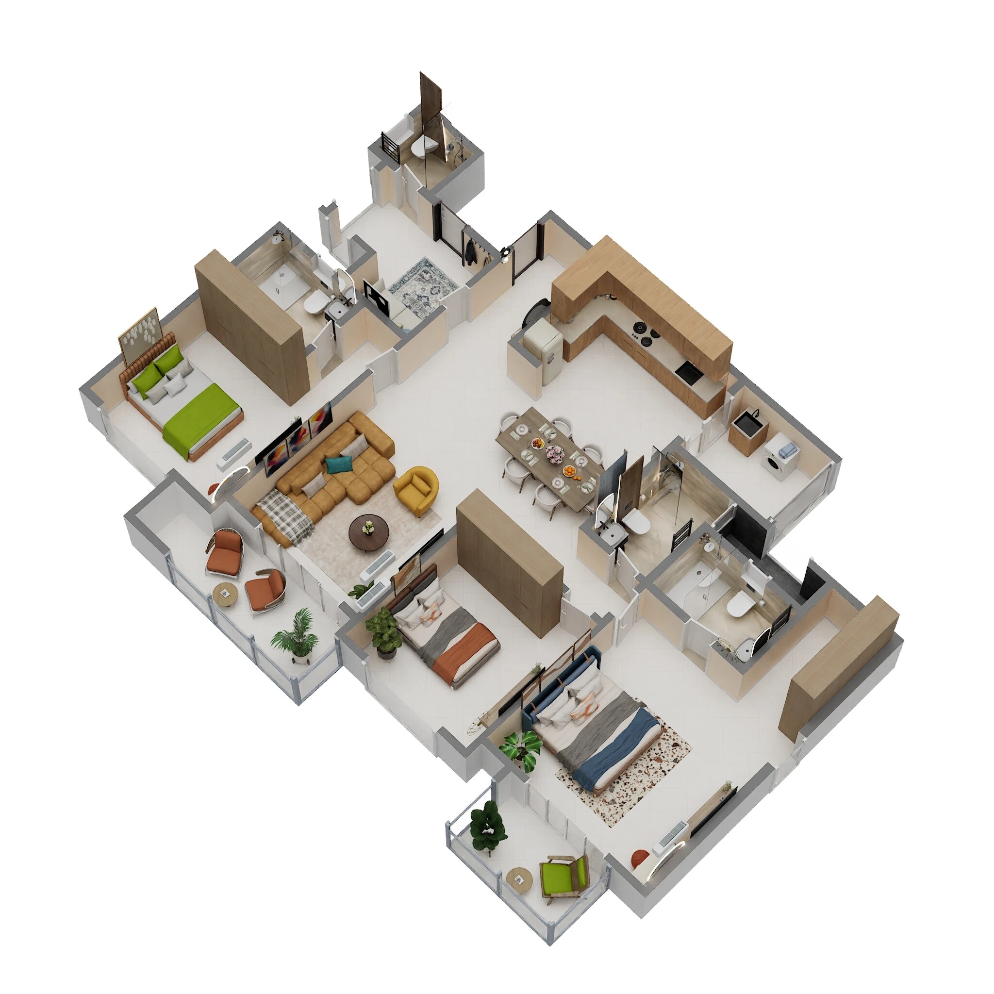 3 BHK 1915 Sq. Ft. Apartment