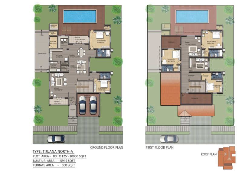Floor plan of 5 BHK 5946 Sq. Ft. Villa in Alliance El Dorado Park, Bangalore