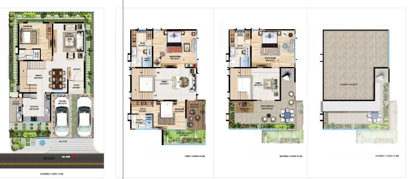 Floor plan of 4 BHK 2800 Sq. Ft. Villa in Allure One, Bangalore