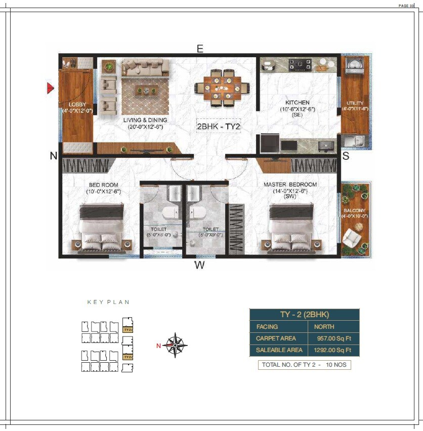 2 BHK 1292 Sq. Ft. Apartment