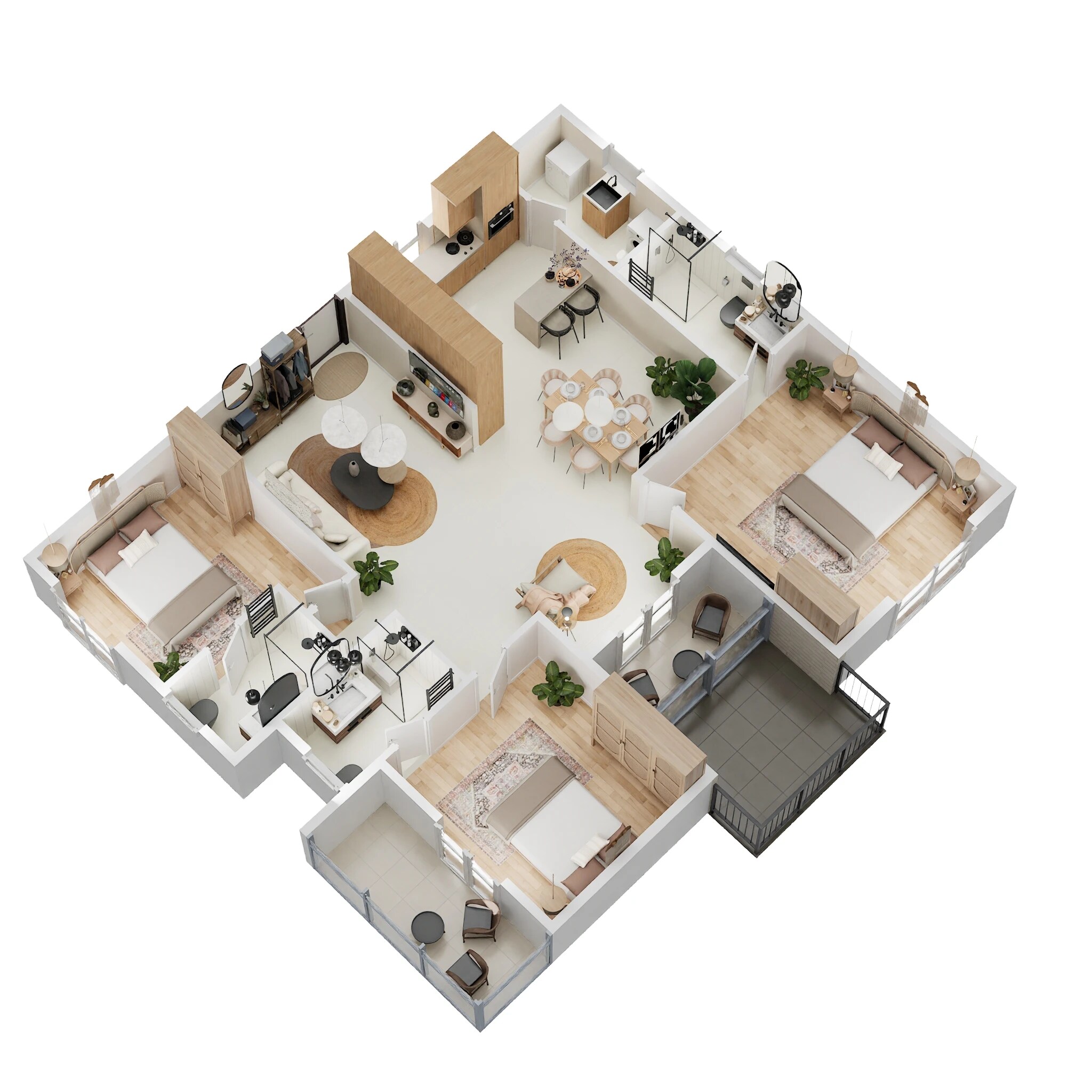 Floor plan of 3 BHK 1791 Sq. Ft. Apartment in Amogaya Adorit, Bangalore