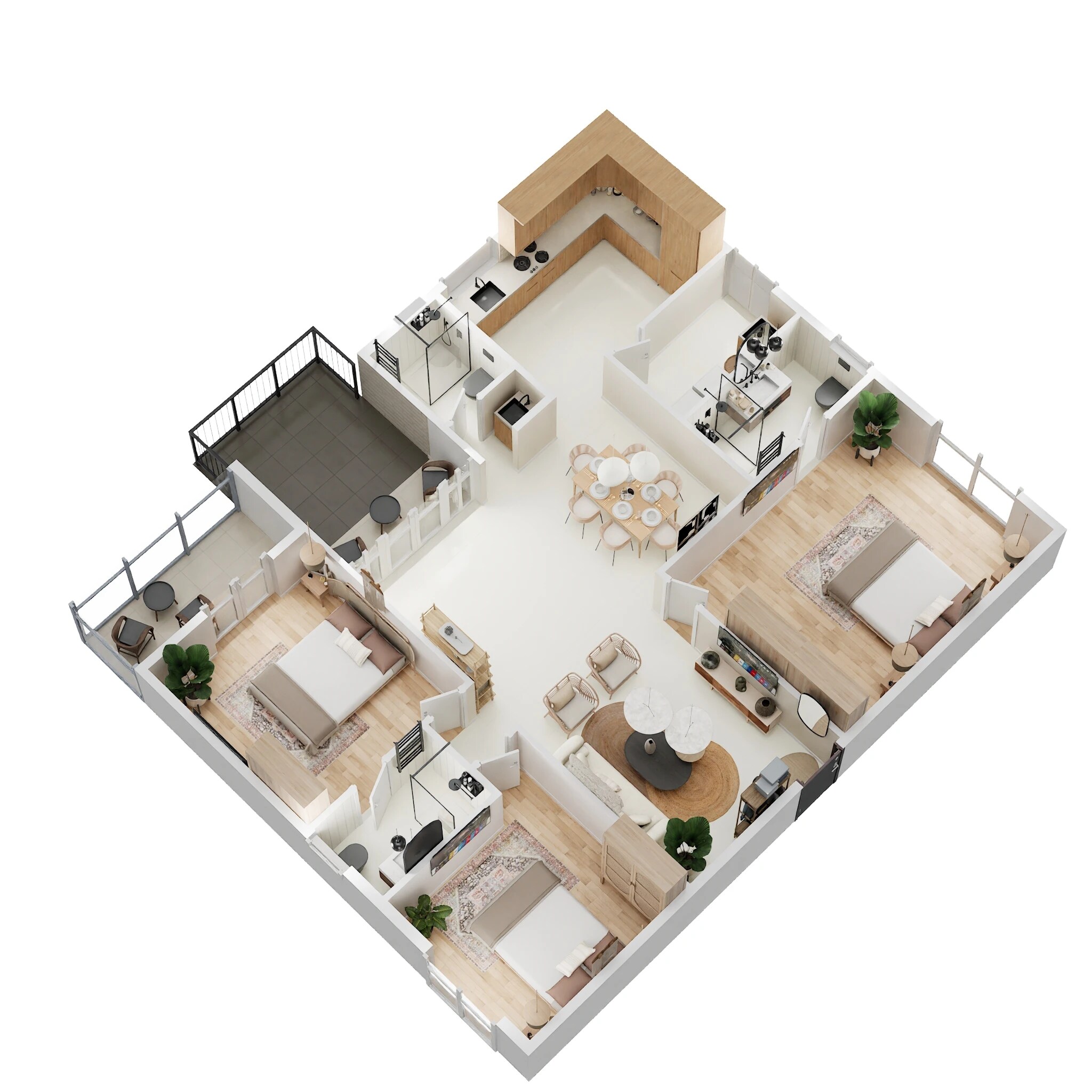 Floor plan of 3 BHK 1803 Sq. Ft. Apartment in Amogaya Adorit, Bangalore
