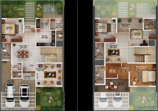 Floor plan of 4 BHK 3920 Sq. Ft. Villa in Amulya Valais, Bangalore
