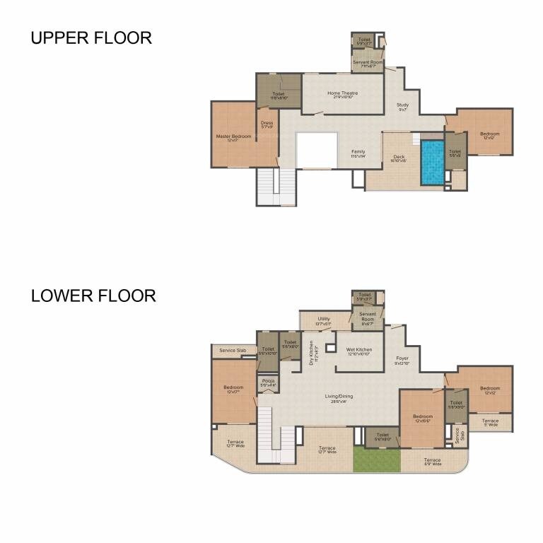 Floor plan of 5 BHK 4900 Sq. Ft. Apartment in Aparna Elina, Bangalore