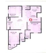 Floor plan of 3 BHK 1340 Sq. Ft. Apartment in AR Sanjeeve Royale, Bangalore