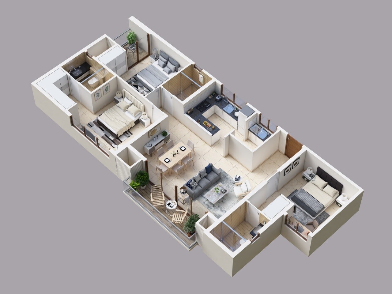 Floor plan of 3 BHK 1482 Sq. Ft. Apartment in Aratt Alchemy One, Bangalore