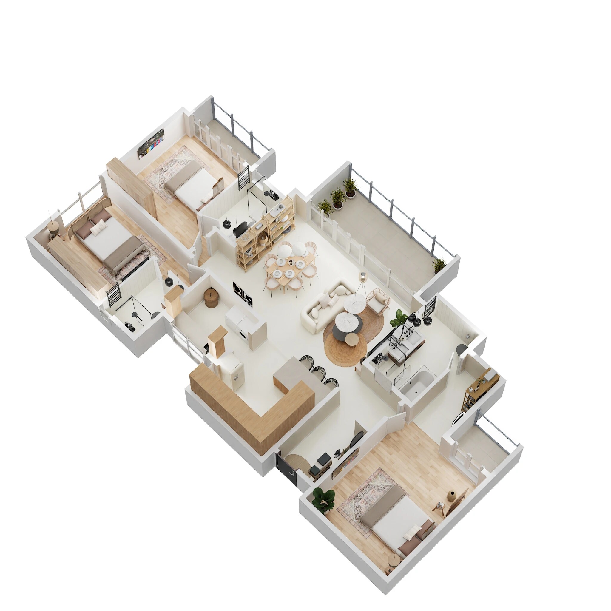 Floor plan of 3 BHK 2067 Sq. Ft. Apartment in Aratt Ayatana Residences, Bangalore