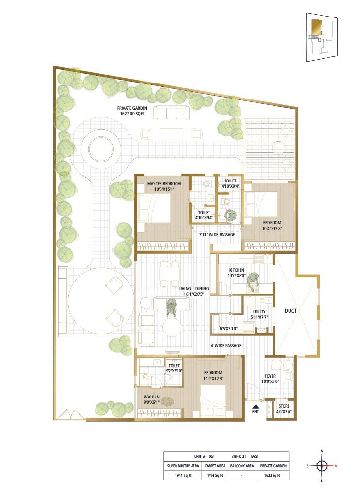3 BHK 1973 Sq. Ft. Apartment