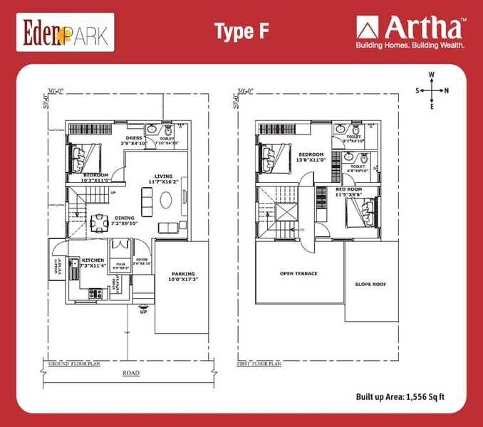 4 BHK 1556 Sq. Ft. Villa