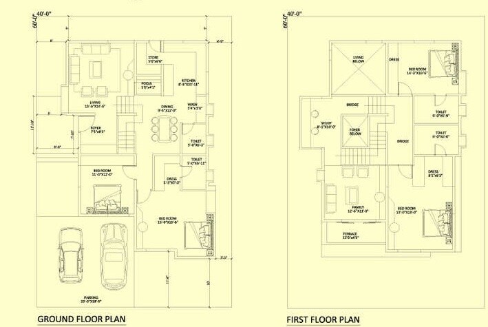 Floor plan of 4 BHK 2451 Sq. Ft. Villa in Artha Green ville, Bangalore