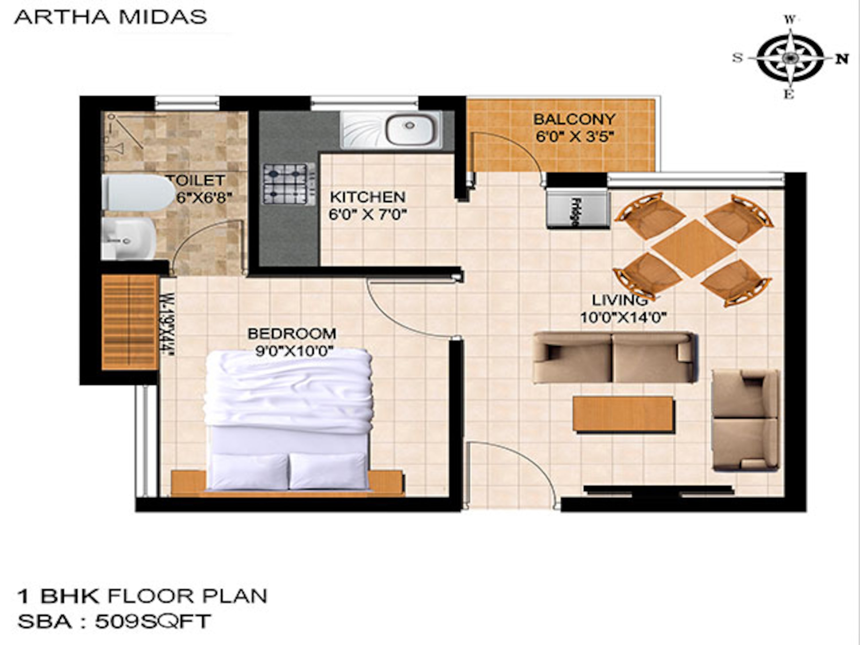 artha midas apartment 1bhk 509sqft 1