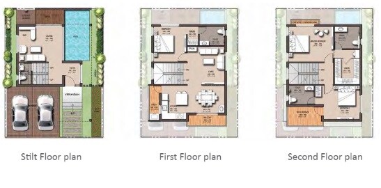 Floor plan of 3 BHK 2805 Sq. Ft. Apartment in Artha Zen, Bangalore