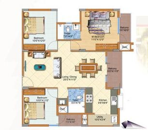 3 BHK 1190 Sq. Ft. Apartment