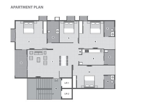 Floor plan of 4 BHK 2134 Sq. Ft. Apartment in Arvind Expansia, Bangalore