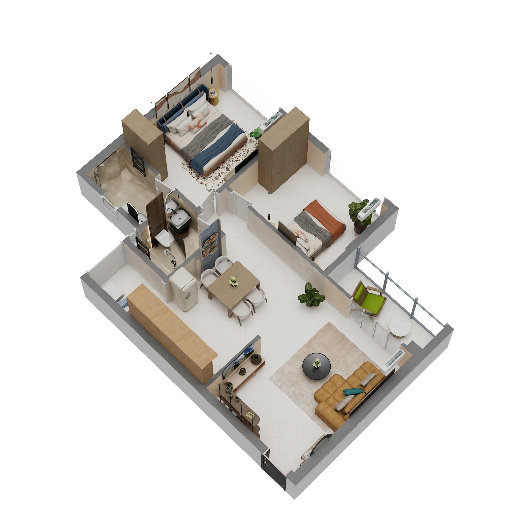 2 BHK 1130 Sq. Ft. Apartment