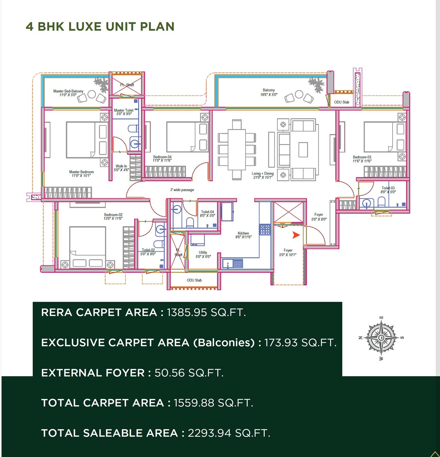 4 BHK 2293 Sq. Ft. Apartment