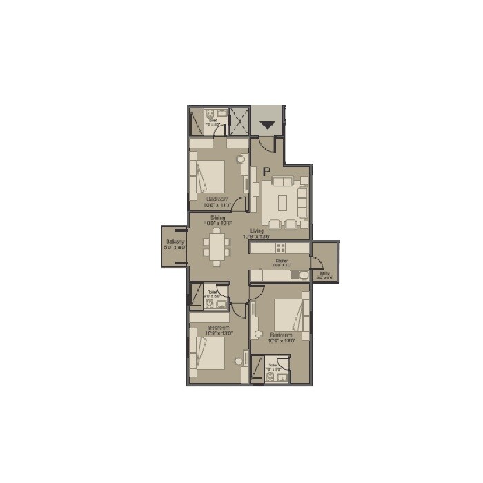 3 BHK 1518 Sq. Ft. Apartment