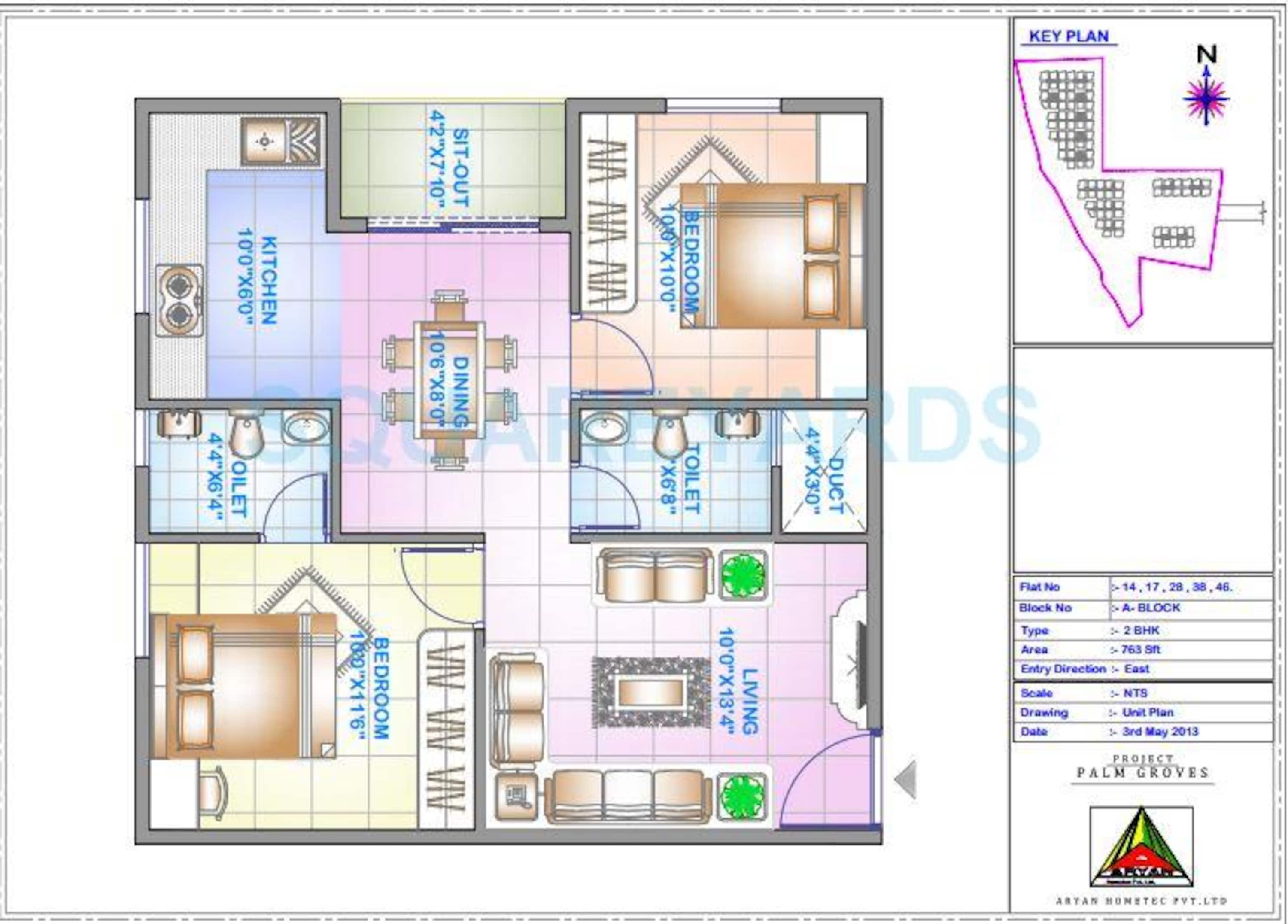aryan hometec palm groves apartment 2bhk 763sqft1