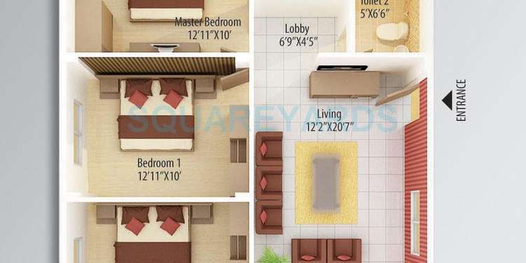 asset builders alcazar apartment 3bhk 1496sqft 1