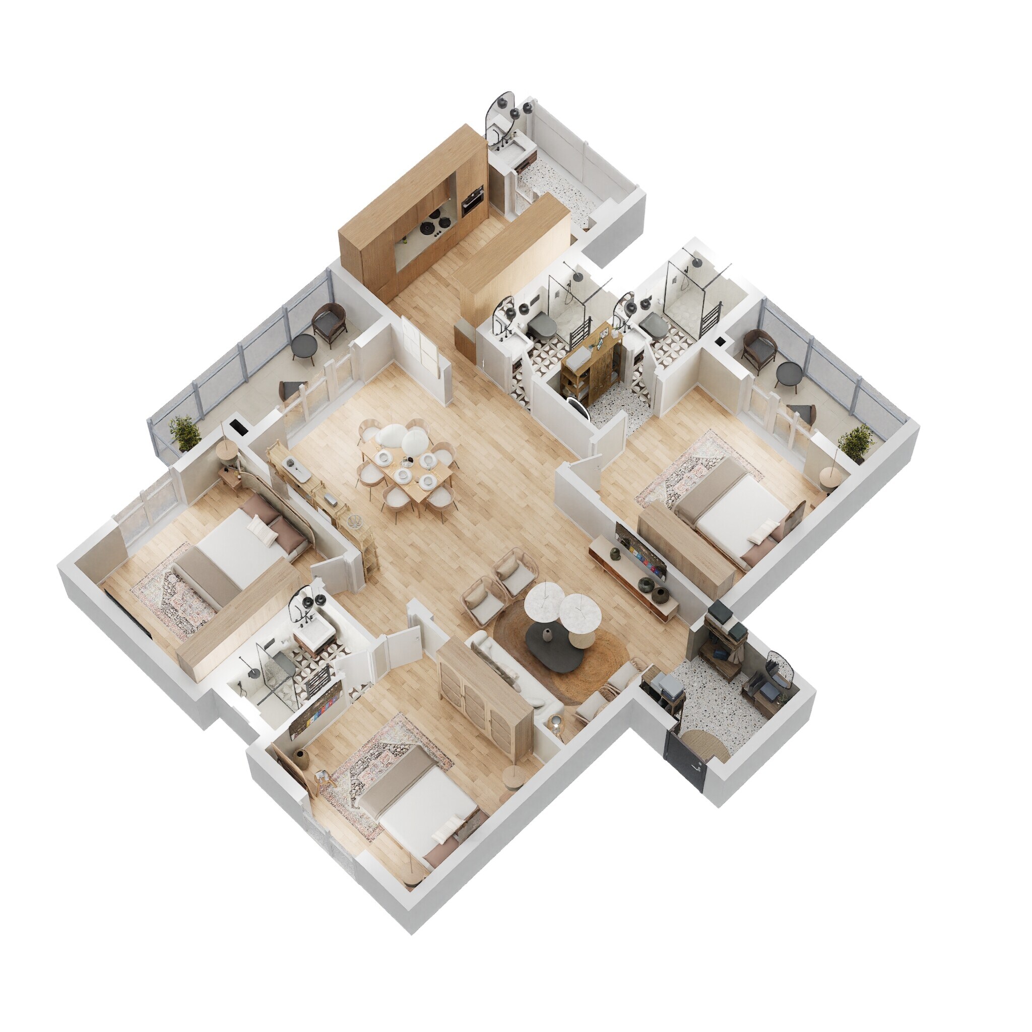 3 BHK 1986 Sq. Ft. Apartment