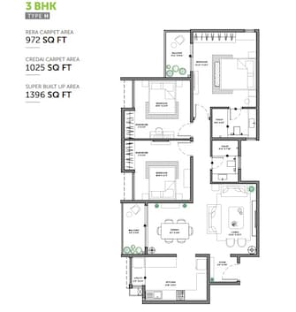 3 BHK Apartment For Resale in Assetz 63 Degree East Off Sarjapur Road Bangalore  7690729