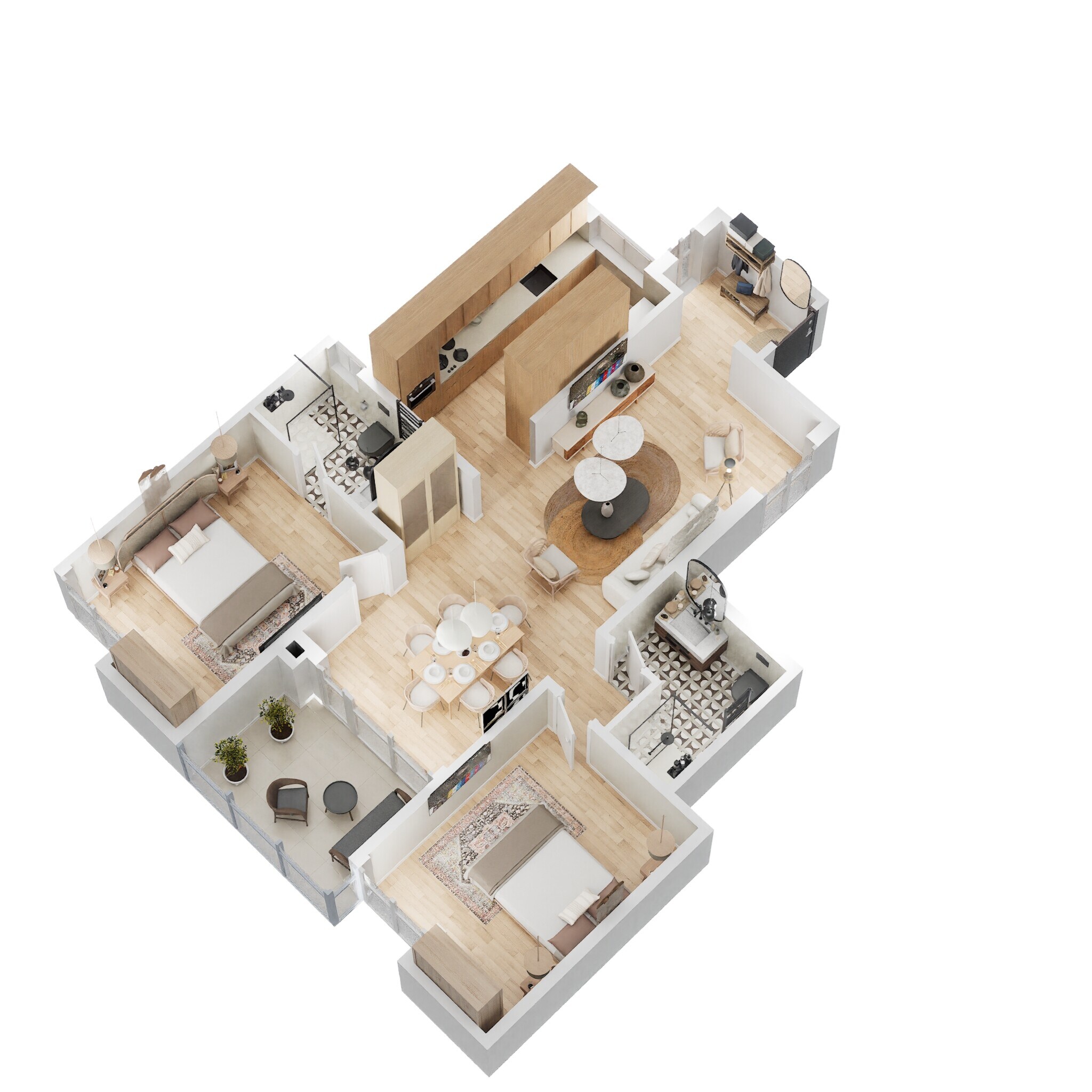 Floor plan of 2 BHK 1172 Sq. Ft. Apartment in Assetz Atmos and Aura, Bangalore