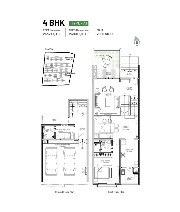 Floor plan of 4 BHK 2866 Sq. Ft. Villa in Assetz Leaves And Lives Phase 2, Bangalore