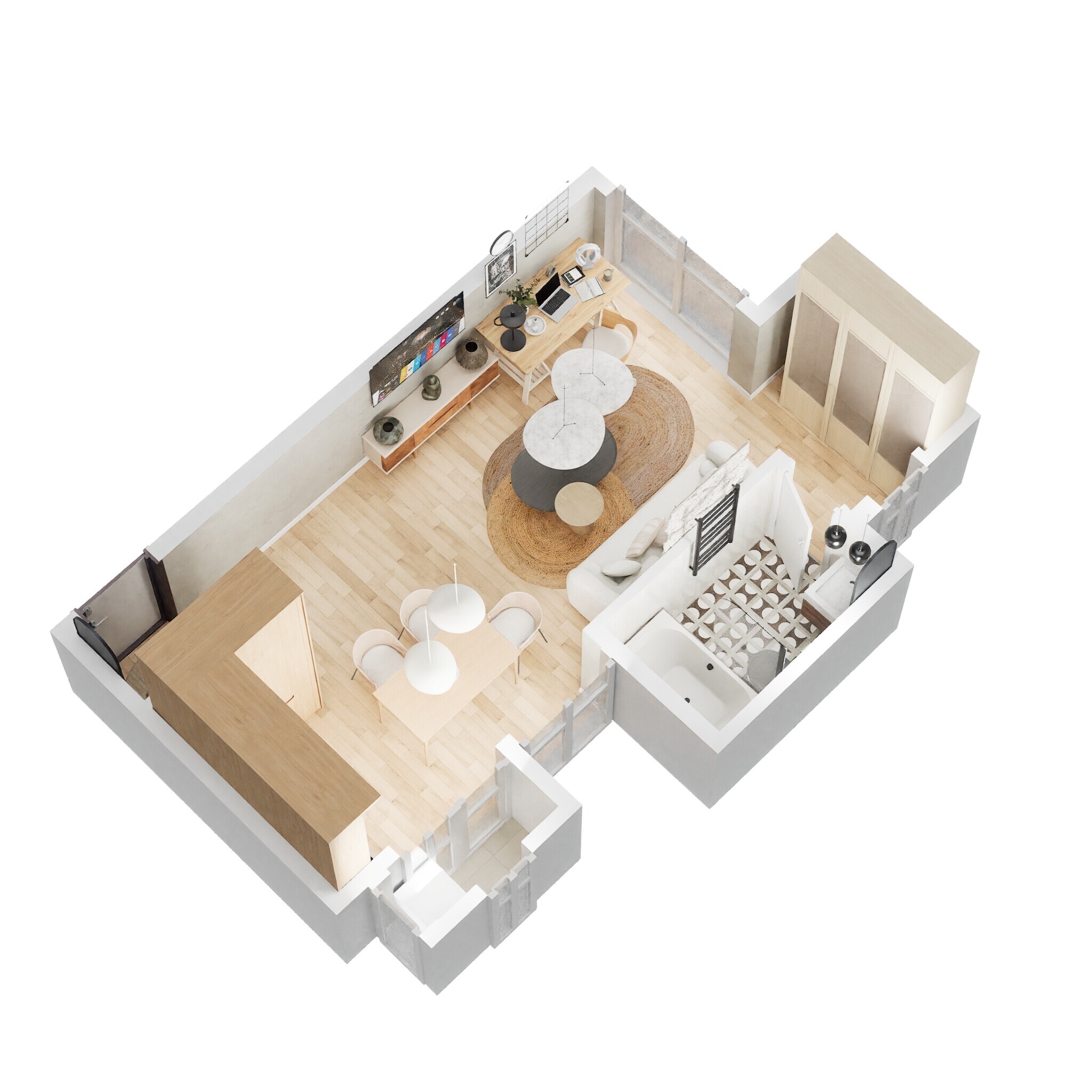 Floor plan of 474 Sq. Ft. Studio in Assetz Lifestyle 63 East, Bangalore