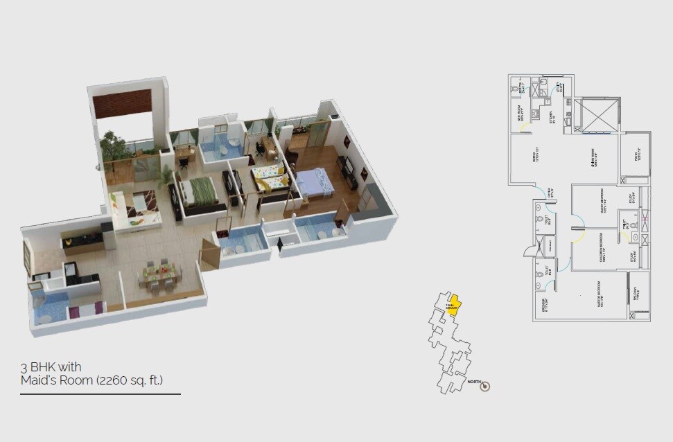 3 BHK 2260 Sq. Ft. Apartment