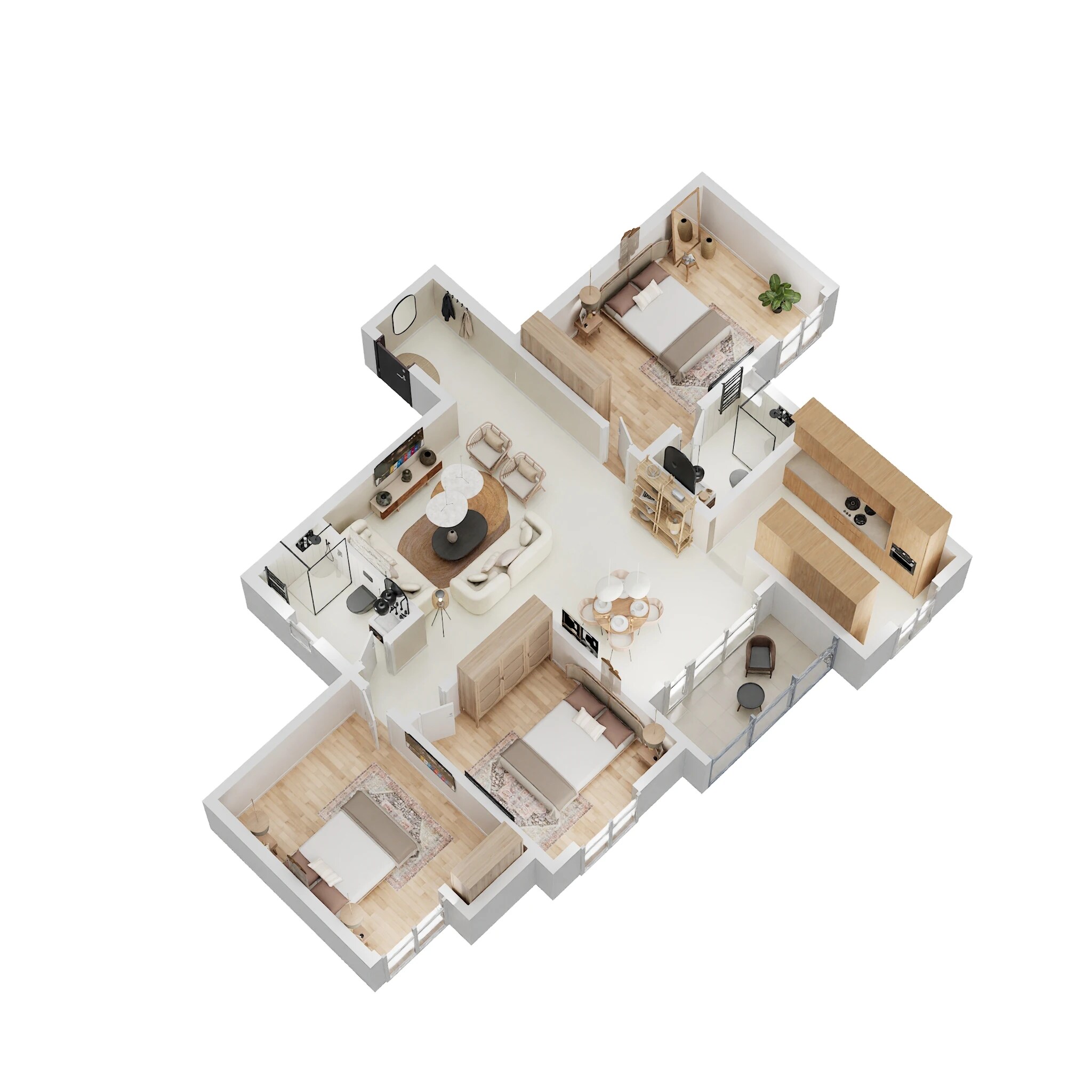 3 BHK 1366 Sq. Ft. Apartment