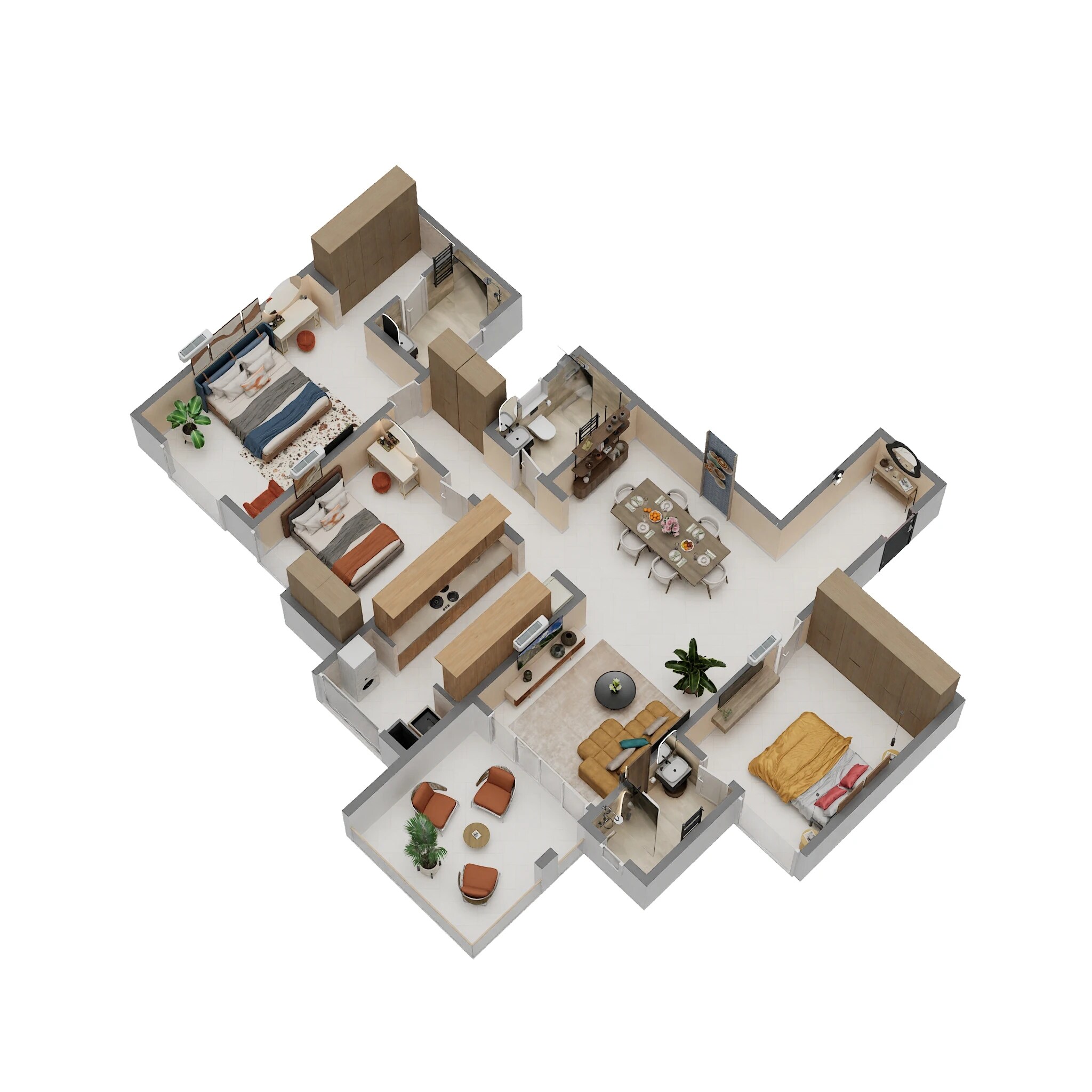 3 BHK 1901 Sq. Ft. Apartment