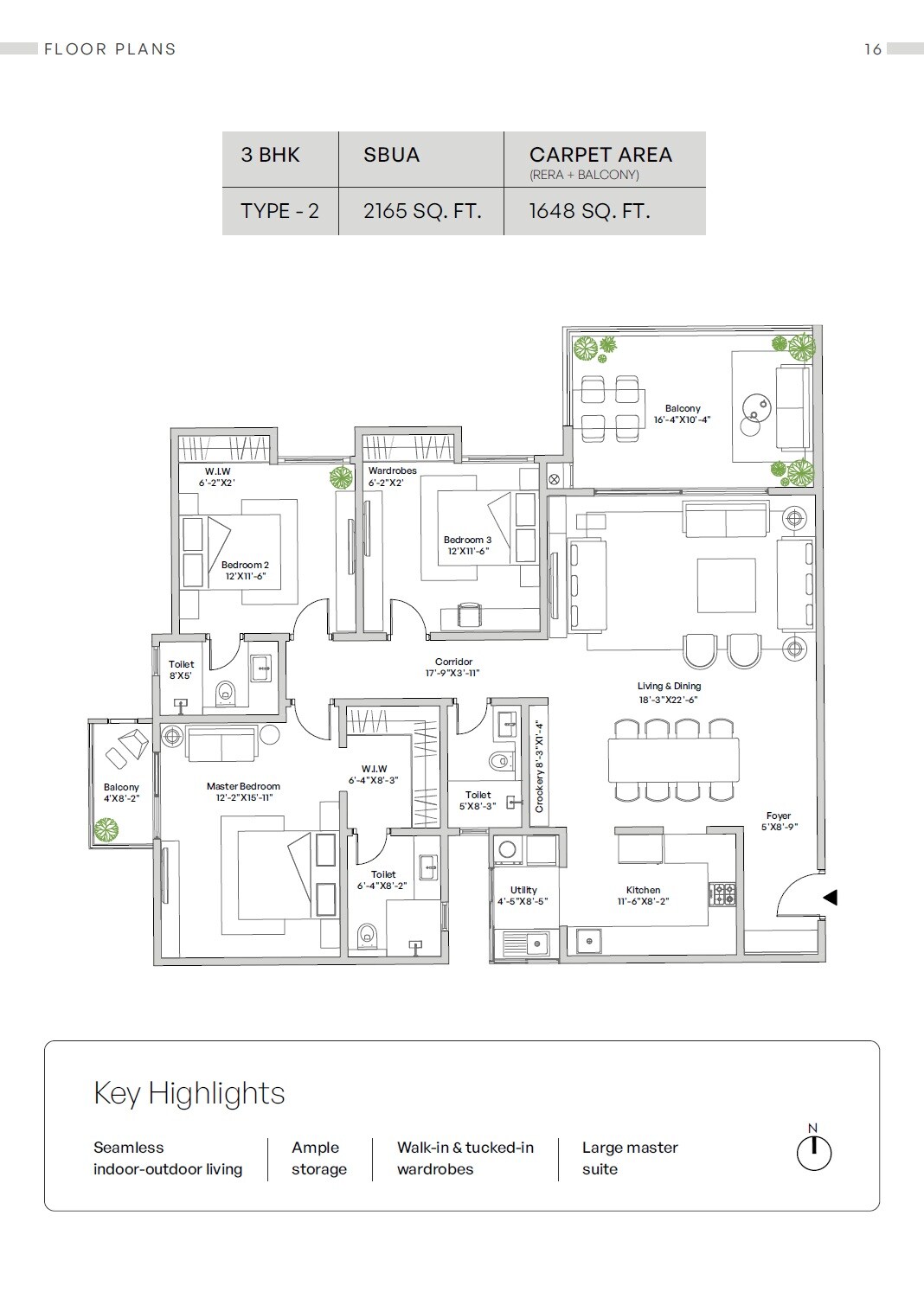 3 BHK 2165 Sq. Ft. Apartment