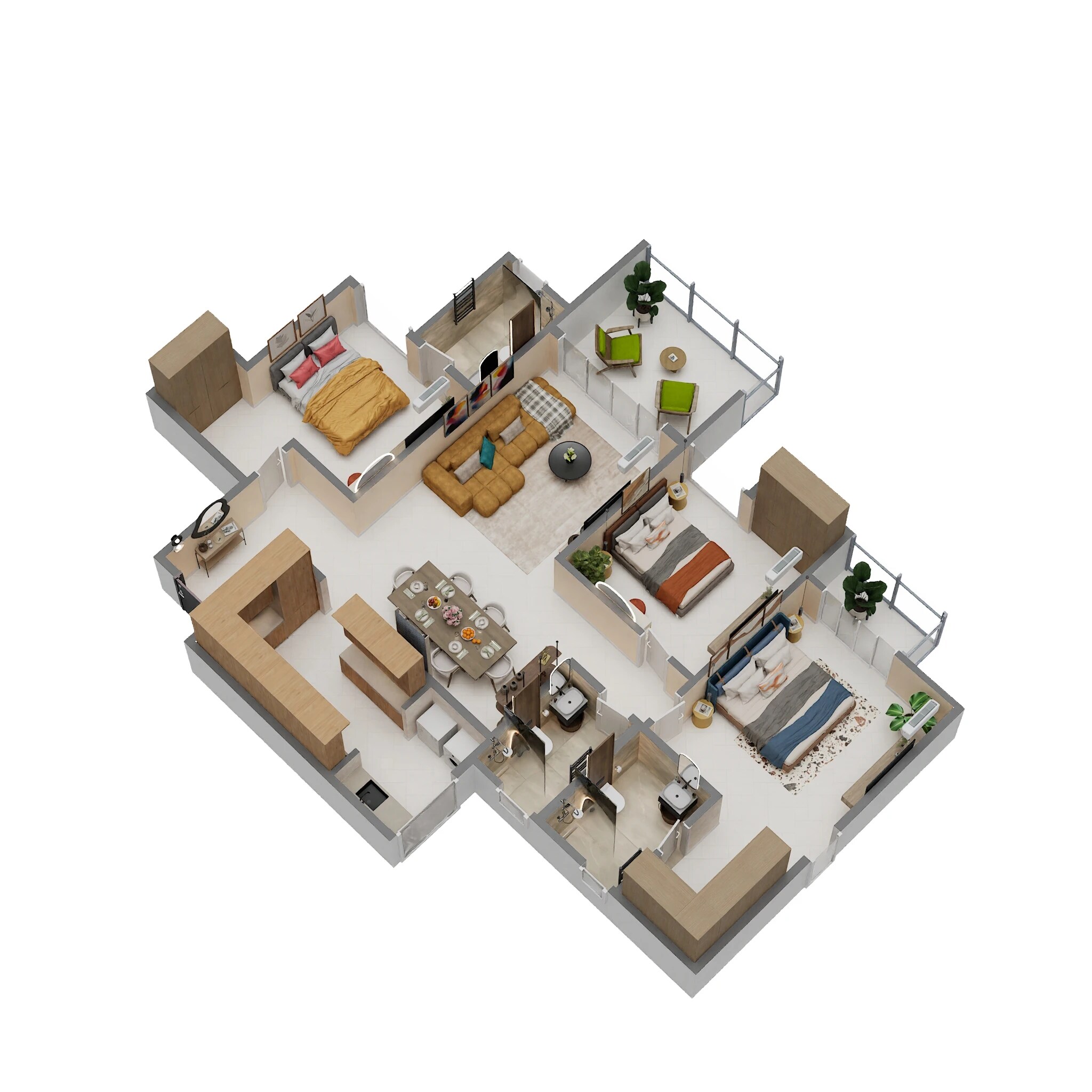 3 BHK 1881 Sq. Ft. Apartment