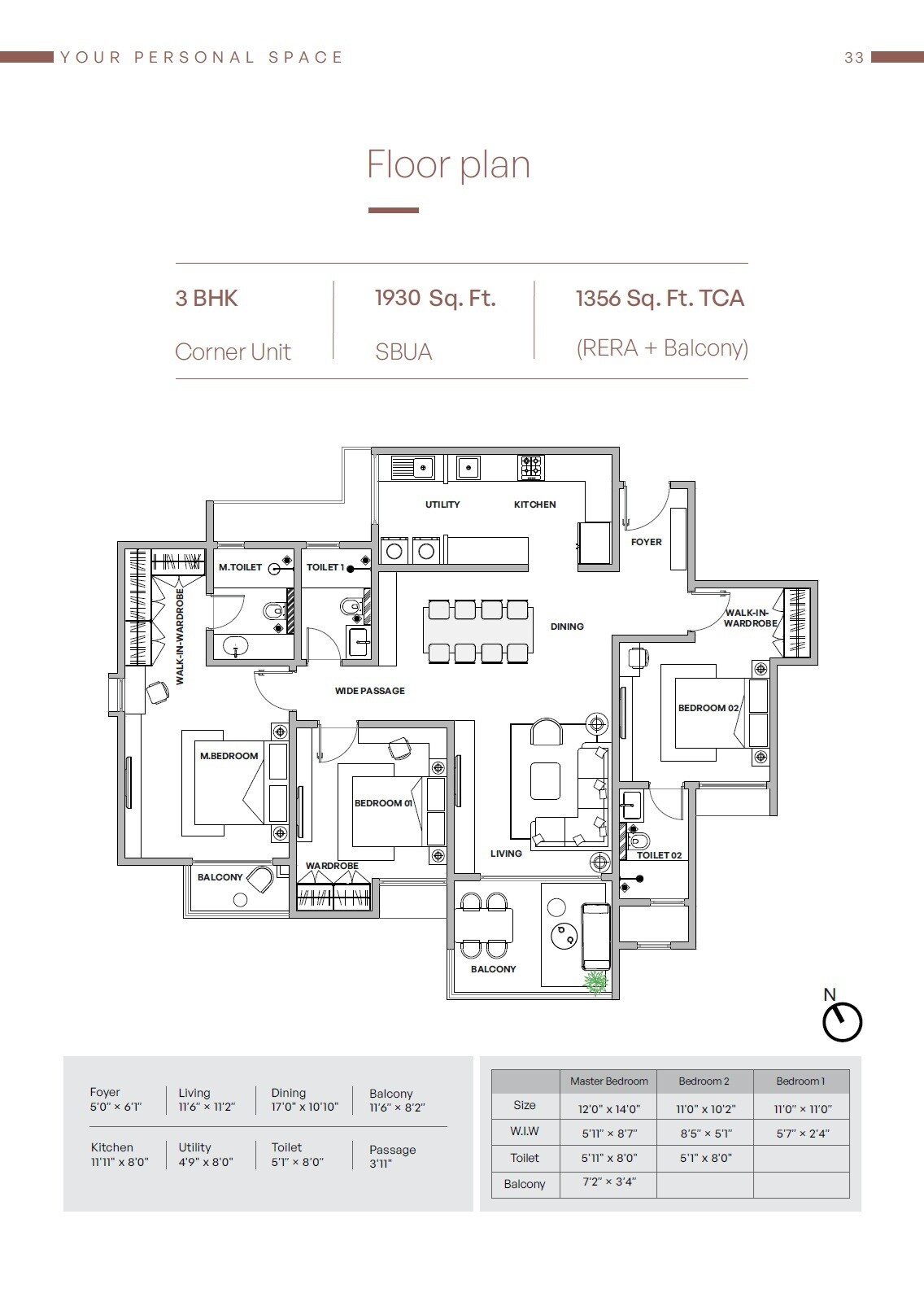 3 BHK 1930 Sq. Ft. Apartment