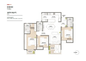  3 BHK Apartment at Assetz Sora And Saki, Aerospace Park – for Sale