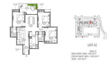  3 BHK Apartment at Assetz Sun And Sanctum, Kr Puram – for Sale