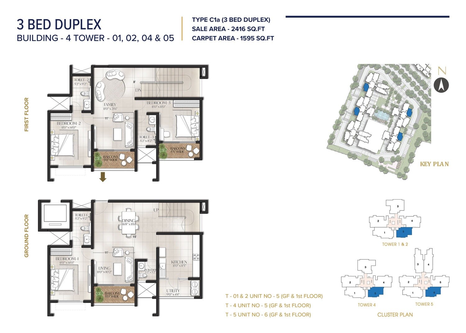 3 BHK 2416 Sq. Ft. Apartment