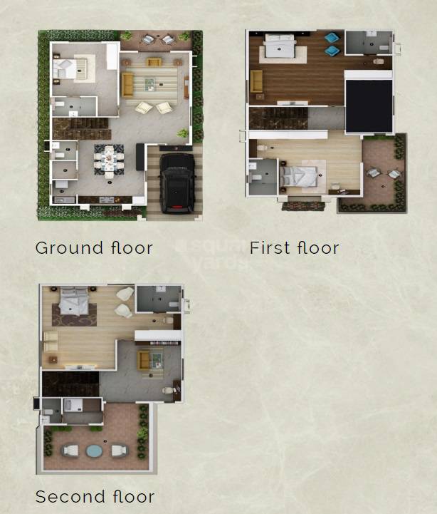 Floor plan of 4 BHK 3143 Sq. Ft. Villa in Atco Lavivant, Bangalore