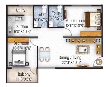  2 BHK Apartment at Atco Sapphire, Sarjapur Road – for Rent