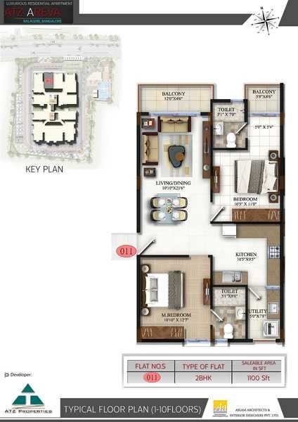 2 BHK 1000 Sq. Ft. Apartment