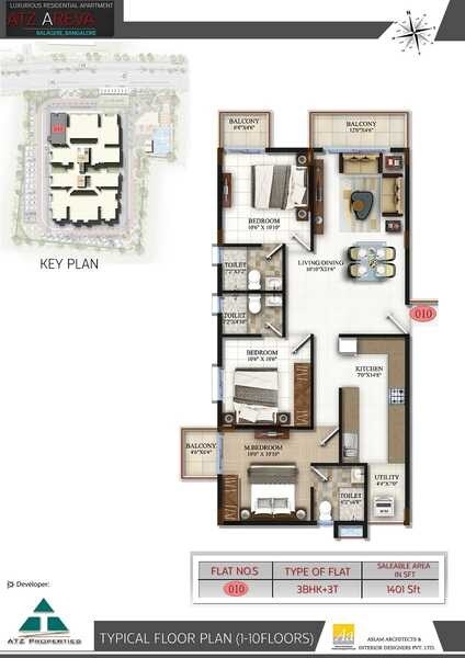3 BHK 1401 Sq. Ft. Apartment