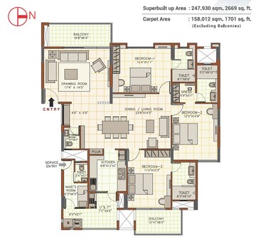  3 BHK Apartment at August Grand, Sarjapur Road – for Sale