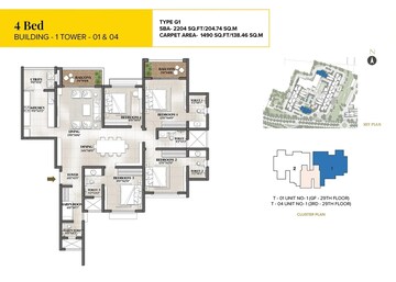  4 BHK Apartment at Avalon Park At The Prestige City, Sarjapur Road – for Rent