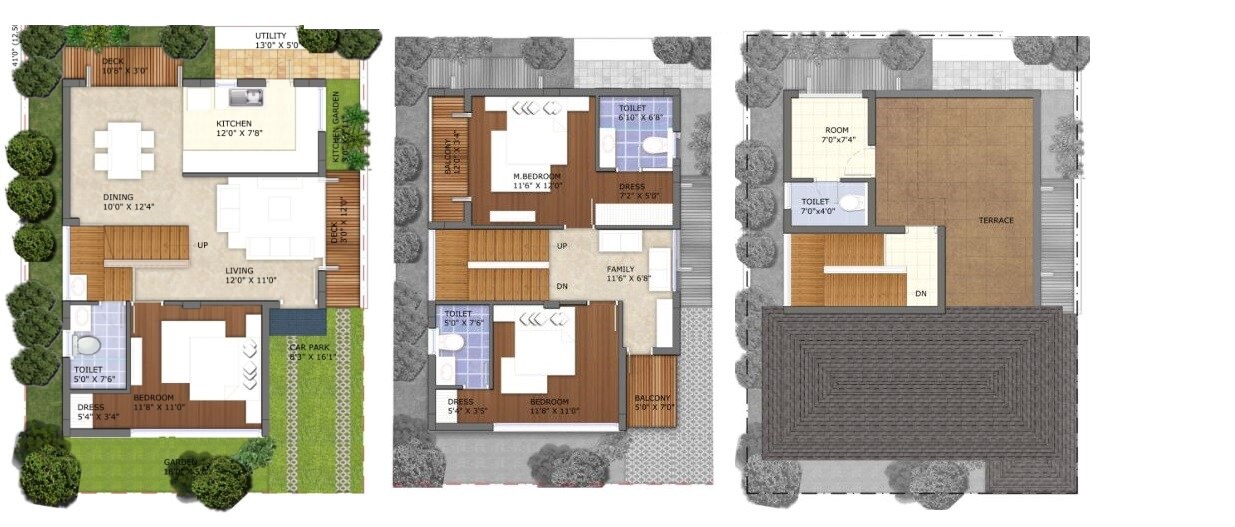 Floor plan of 3 BHK Apartment - 1654 sq. ft. in Azven Breathe, Bangalore