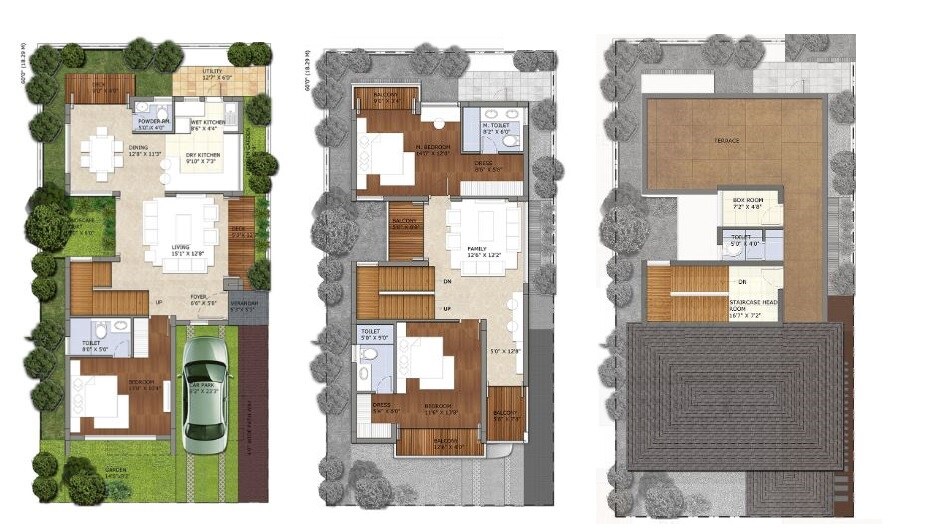 Floor plan of 3 BHK Apartment - 2238 sq. ft. in Azven Breathe, Bangalore