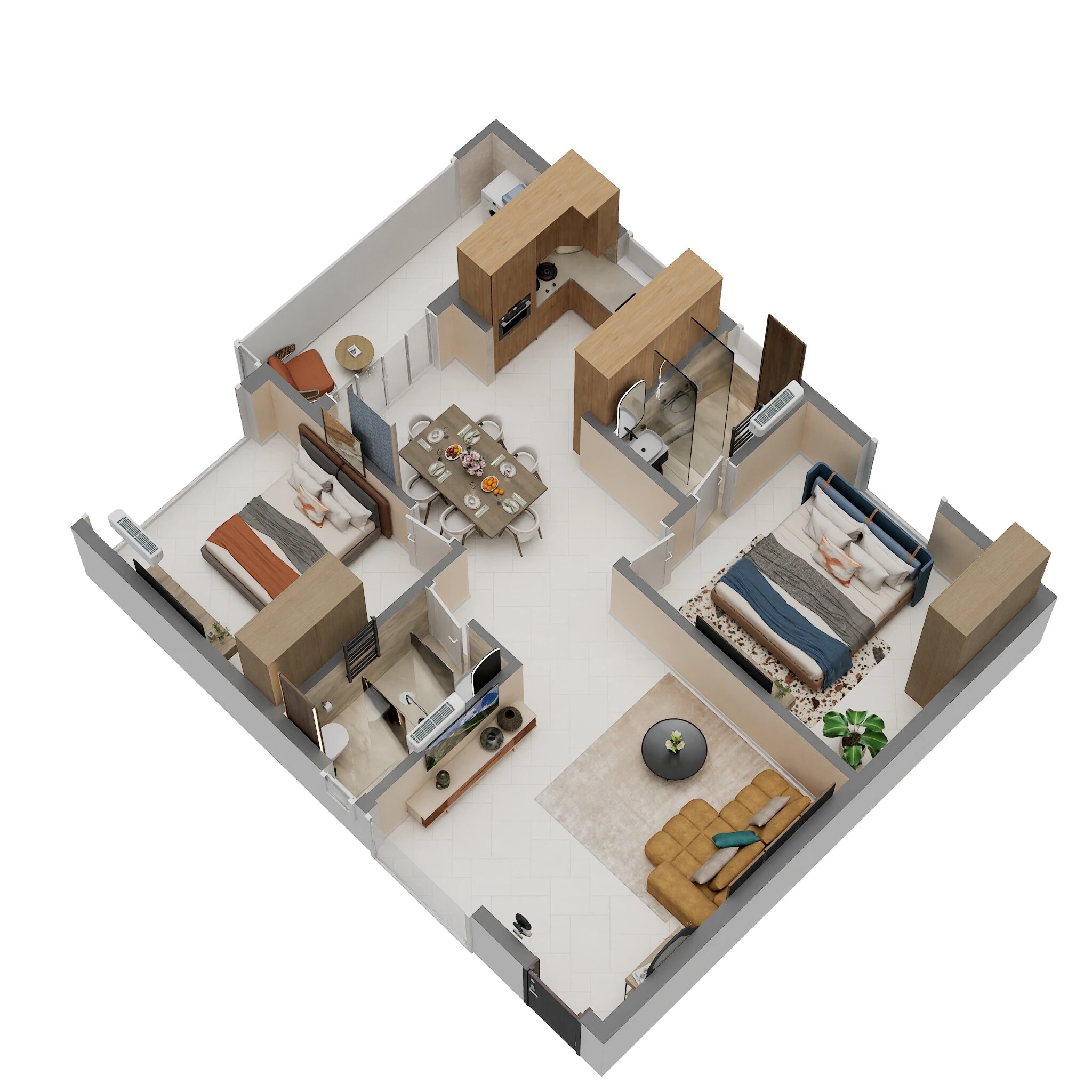 Floor plan of 2 BHK 1126 Sq. Ft. Apartment in Balaji Futurity Homes, Bangalore